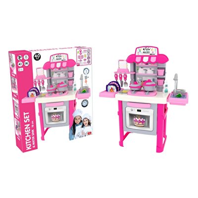 Sesli ve Işıklı Musluklu Mutfak Seti 40 Parça