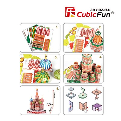 Cubic Fun 3D Puzzle 214 Parça Aziz Vasil Katedrali Rusya