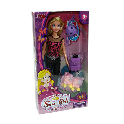Sasa Girls Paten Aksesuarlı Sarışın Bebek