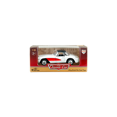 Die Cast 1:32 Klasik Roadster Araba Beyaz