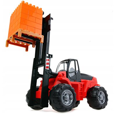 Kırmızı Forklift ve Paletli Yük Seti