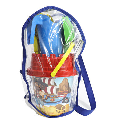 2015 Mas Resimli Çantalı Yuvarlak Kova Mavi