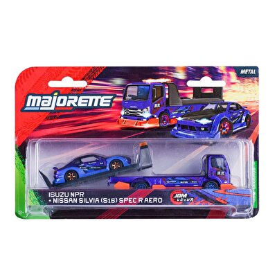 Majorette JDM Legends Tuning Transporter Isuzu NPR +Nissan Silvia(S15) SP