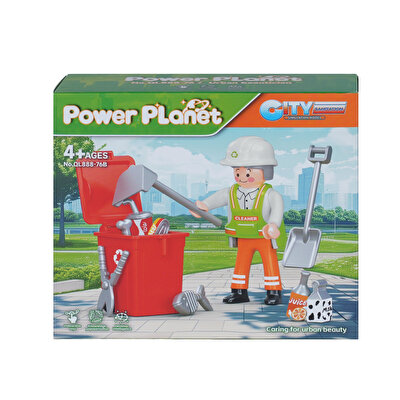 Power Planet Temizlik Görevlisi Figürlü Yapı Blok Oyuncak Seti B
