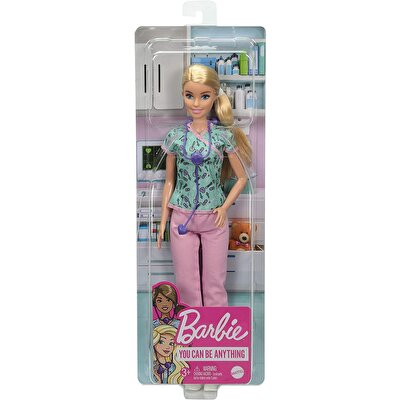 Barbie Kariyer Bebekleri Hemşire Bebek Sarı Saçlı GTW39