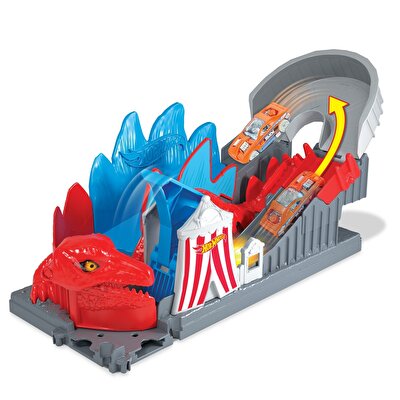Hot Wheels Şehirde Yaratık Macerası Oyun Seti Serisi Dino Parkur Yarışı GBF93