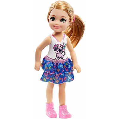 Barbie Chelsea Kedi Desenli Tişörtlü Bebek FRL82