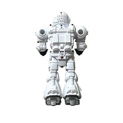 Sesli ve Işıklı Sporcu Beyaz Robot