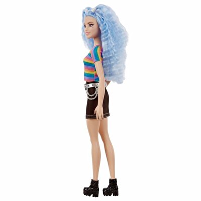 Barbie Fashionastas Büyüleyici Parti Bebekleri Siyah Etekli Mavi Saçlı GRB61