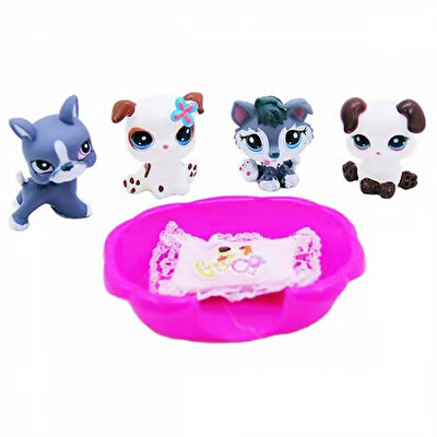 Kutuda 4'lü Beyaz Köpek Miniş Seti