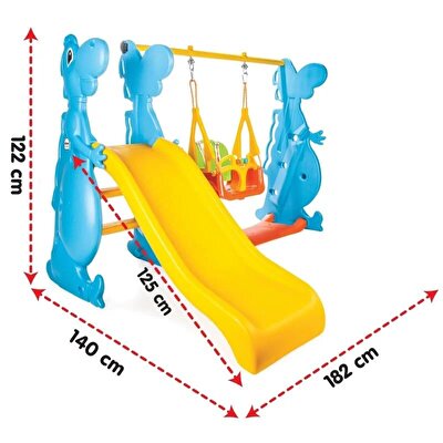 Pilsan Dino Kaydırak ve Salıncak Seti