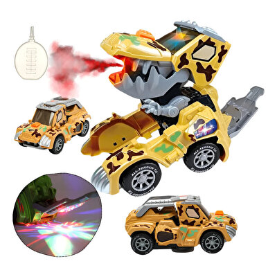 Pilli Işıklı ve Sesli Duman Efektli Dinozor Araba Seti