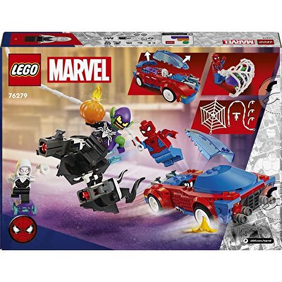 LEGO Marvel Örümcek Adam Yarış Arabası ve Venom Green Goblin 76279