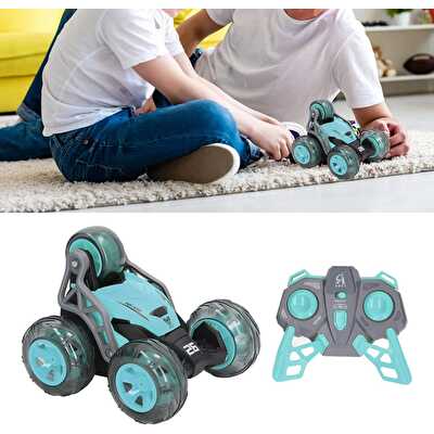 Uzaktan Kumandalı Led Işıklı ve Müzikli Akrobat Araba 360° Dönebilen Stunt Araba Yeşil