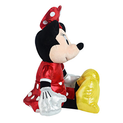 Ty Parlak Kırmızı Elbiseli Minnie Mouse Sesli Peluş 30 cm.