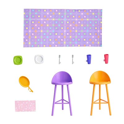 Barbie Portatif Tatil Evi Bebek ve Oyun Seti HRJ77