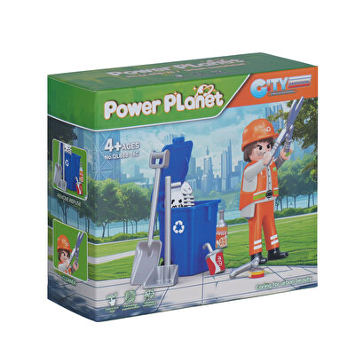 Power Planet Temizlik Görevlisi Figürlü Yapı Blok Oyuncak Seti C