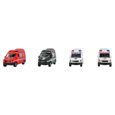 1:32 Rescue Team Sürtmeli Acil Durum Araçları Beyaz First