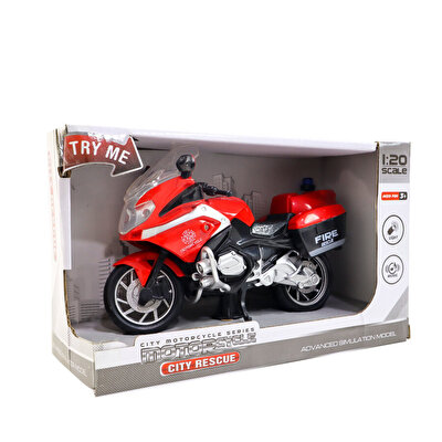 Sesli Işıklı Kırmızı İtfaiye Motosikleti