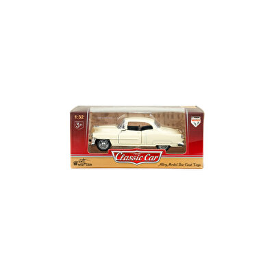 Die Cast 1:32 Retro Klasik Coupe Çek Bırak Araba Krem
