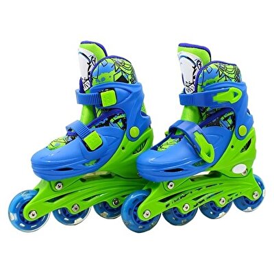 Işıklı Paten Mavi Yeşil S Beden 31-34 