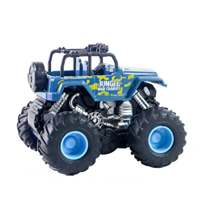 1:36 Ölçekli Sürtmeli Dev Tekerli Araçlar Mavi Jungle