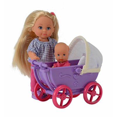 Evi Love Mor Pusetli Bebek Seti