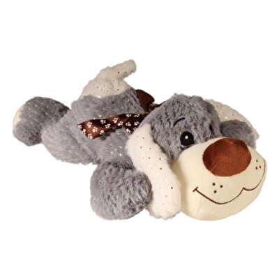 Parlak Desenli Gri Köpek Peluş 60 Cm