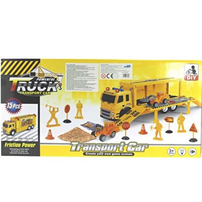 Sürtmeli Sesli ve Işıklı İş Makinesi Taşıyıcı Tır