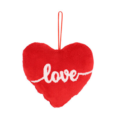 Love Nakışlı Kalpli Yastık 15 Cm Peluş