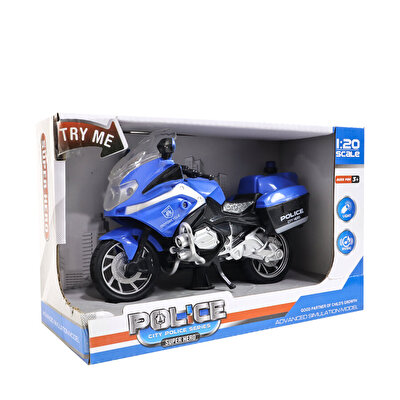 Sesli Işıklı Mavi Polis Motosikleti