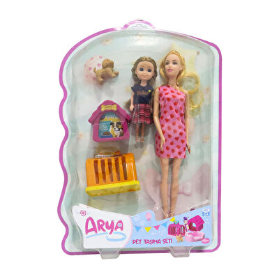 Arya Pet Taşıma Seti Kalp Desenli Elbi̇seli