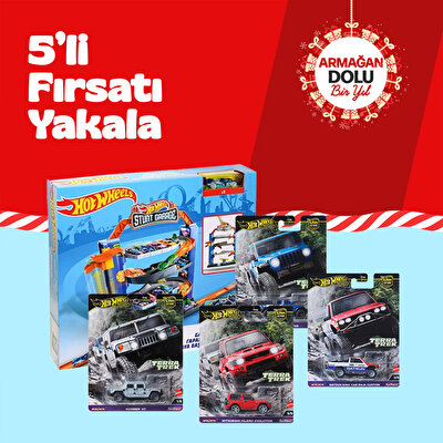 Yılbaşına Özel Hot Wheels 5’li Oyun Seti ve Araba Paketi