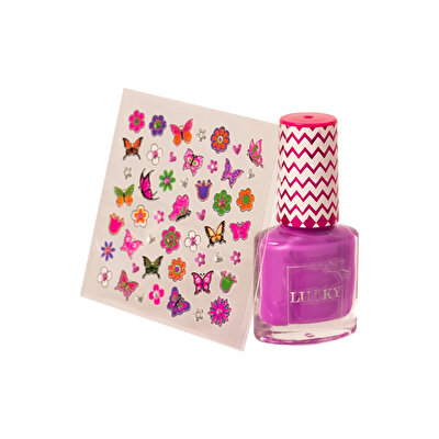 Lukky Soyulabilir Mor Ojeli Tırnak Tasarım Seti