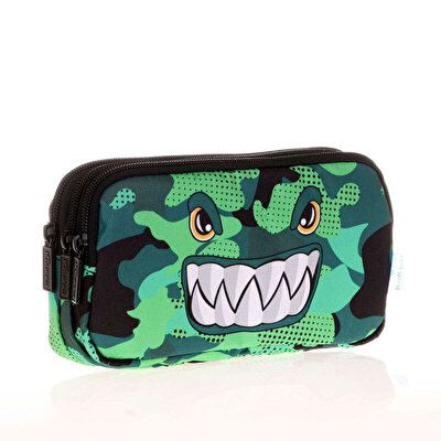 Kaukko Kids&Love 3 Bölmeli Square Dinosaur Kalem Çantası