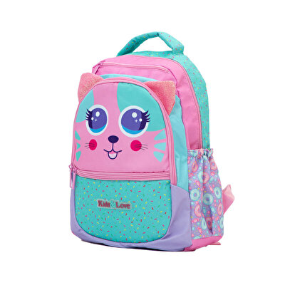 Kaukko Kids Love Cute Face Cat Sırt Çantası