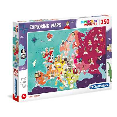 Clementoni Exploring Maps Puzzle Great People in Europe 250 Parça