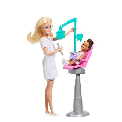 Barbie Kariyer Bebeği Diş Hekimi Oyun Seti JMK14