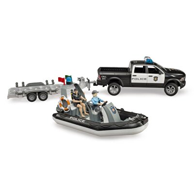 Bruder Ram 2500 Polis Aracı Römork  Zodyak 2 Figür ve Aksesuarlar