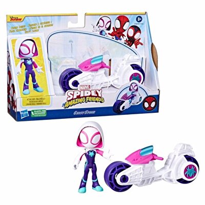 Spider And His Amazing Friends Motosiklet Ve Figür Ghost Spider F7461