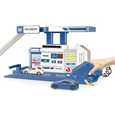 Die Cast Mavi Benzin İstasyonu Seti