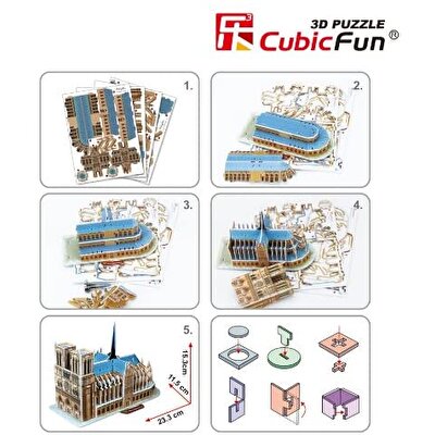 Cubic Fun 3D Puzzle 40 Parça Notre Dame Kilisesi Fransa