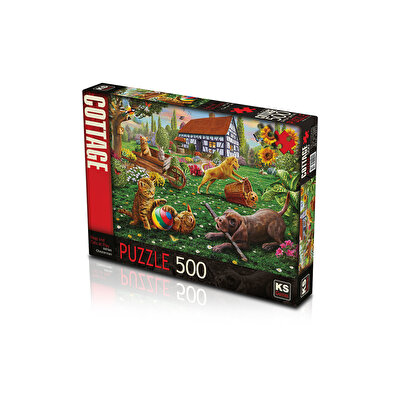 Ks Puzzle 500 Parça Dogs and Cats at Play