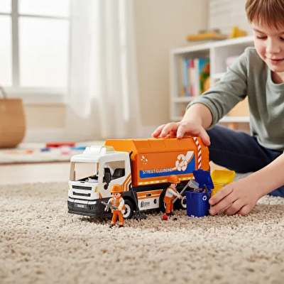 Power Planet Işıklı ve Sesli Çöp Kamyonu Oyuncak Seti
