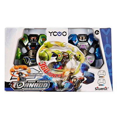 Silverlit Sesli ve Işıklı Uzaktan Kumandalı Robo Kombat Tornado 2’li Paket Siyah Gri