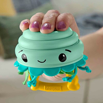 Fisher Price Deniz Dostları 2'si 1 Arada Silikon Çıngırak Jellyfish JHB57