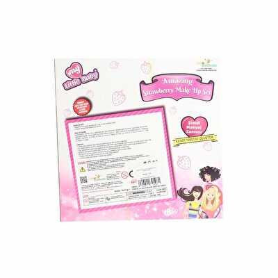 Çilek Kutulu Üçlü Makyaj Seti Pembe Çilek