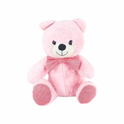 Papyonlu Oturan Pembe Şeker Ayı