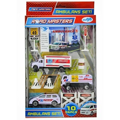 Metal Ambulans Seti 10 Parça