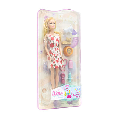 Arya Pet Bakım ve Pet Besleme Seti̇ Kiraz Desenli Elbiseli